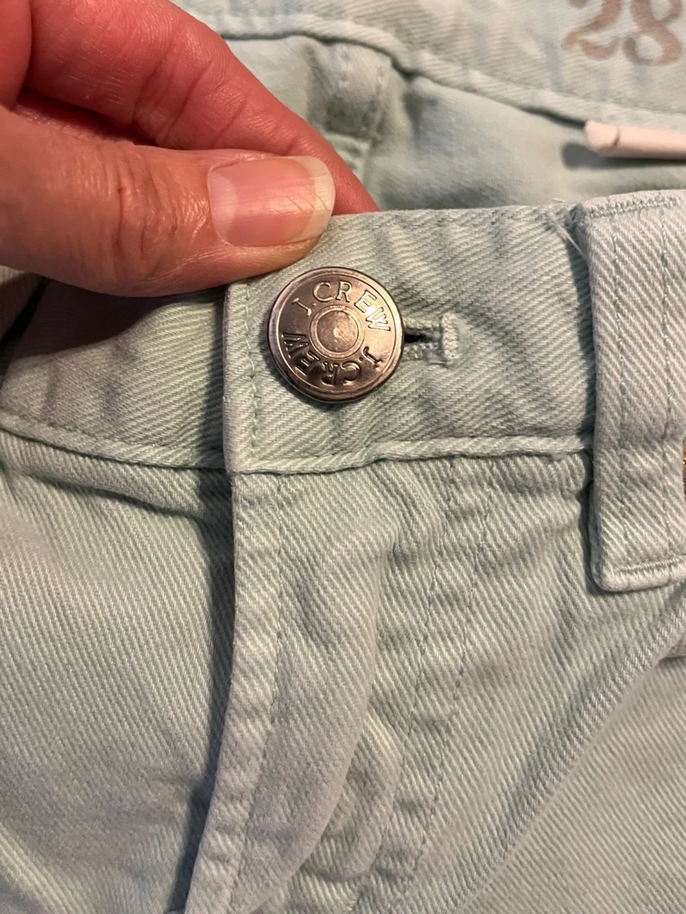 J.Crew Toothpick Jeans 28P Light Mint Skinny Ankle Denim